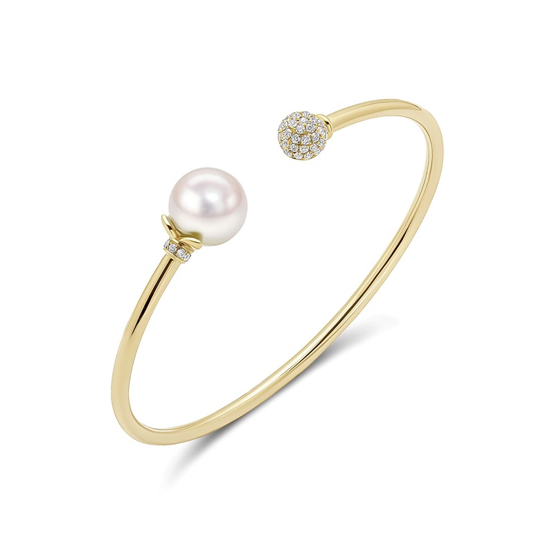 Pink Gold Bracelet with South Sea Pearl & Diamonds 